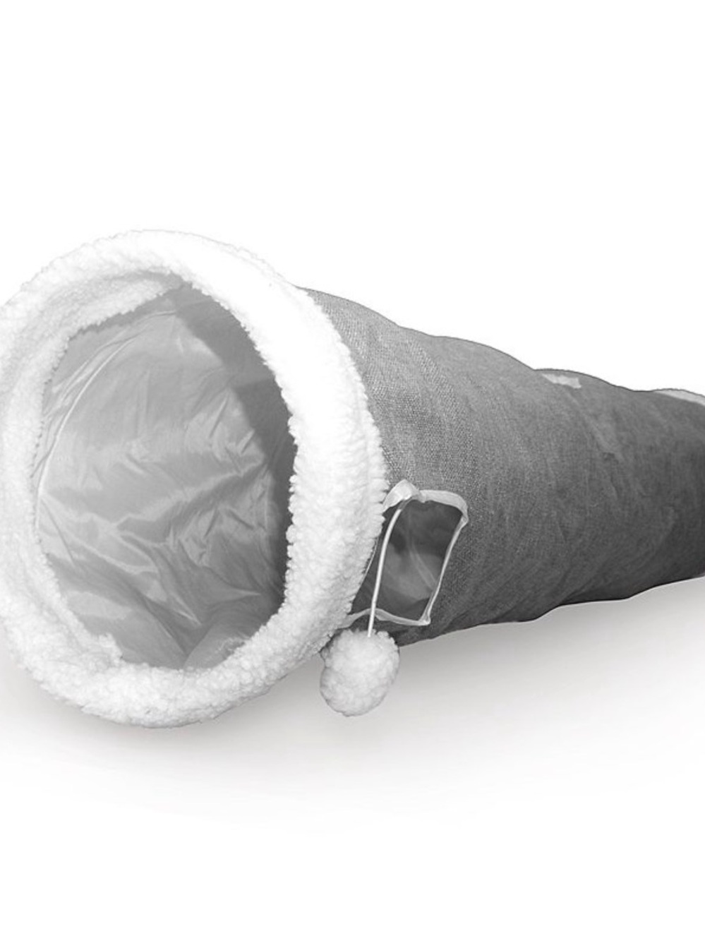 Crinkly Play Cat Tunnel - Expandable -Gray and White - Picture 3 of 3